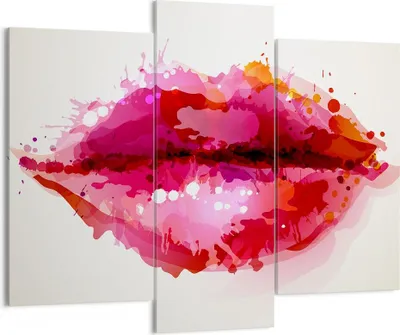 Produktbild von Bild auf Leinwand - Leinwandbild - Rote Lippen glänzend Lippe Glanz - 130x100cm - Wand Bild - Wanddeko - Leinwanddruck - Bilder - Kunstdruck - Leinwand bilder - Wandkunst - CB130x100-2706