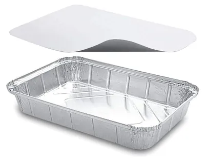 Produktbild von Eckige Alu-Servierschale mit Deckel, 2000 ml
