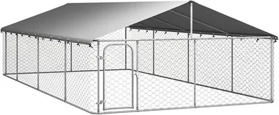 Zdjęcie produktu dla Klatka dla psa na zewnątrz, z daszkiem, o wymiarach 600x300x150 cm. Klatka dla psa na zewnątrz