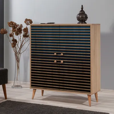 Produktbild von Skye Decor, Multilux-222, Schränke, Mehrzweckschrank, Sonoma-Eiche, 95 x 111 x 36 cm