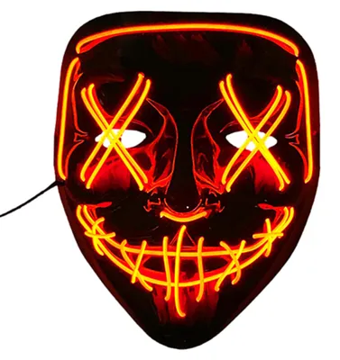 Produktbild von Beleuchtete Kostümmaske Purge - Rot - Maske mit LED-Beleuchtung - Anonyme Maske für Festival, Halloween, Party