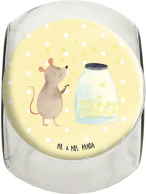 Produktbild von Mr. & Mrs. Panda Kaffeedose Maus Sterne L 870ml - Gelb Pastell - Geschenk, Frischhaltedose, Kindergeburtstag, Taufe, Vorratsdose, Tiermotive, Vorratsbehälter, Geburt