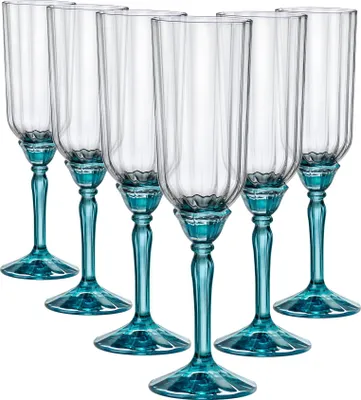 Produktbild von Bormioli Rocco 41638, Weißwein-Glas, Standard-Glas, Glas, Blau, Transparent, Champagnerwein, 210 ml
