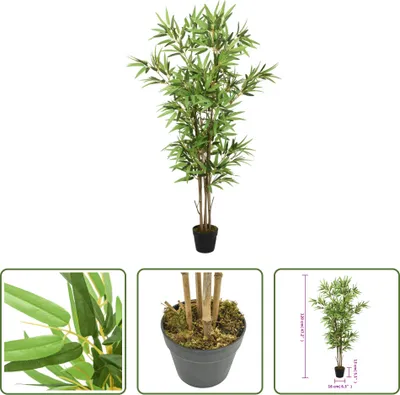 Produktbild von The Living Store Bambusbaum Künstlich 552 Blätter 120 cm Grün