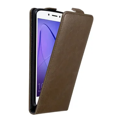 Produktbild von Cadorabo Hülle für Honor 6A Schutz Hülle in Braun Flip Etui Handyhülle Case Cover