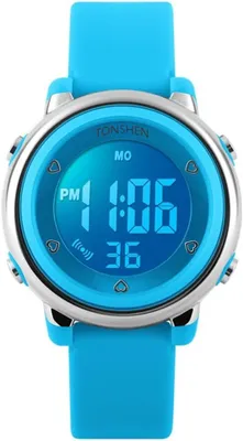Produktbild von Kinder Uhren Digital Outdoor Sport 50M Wasserdicht Uhr Militär 12H/24H Zeit Farbe LED Licht Plastik Uhren mit Silikon Band Multifunktion Armbanduhr