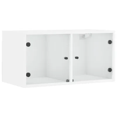 Produktbild von vidaXL Wandschrank mit Glastüren Weiß 68,5x37x35 cm
