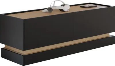 Produktbild von MIRJAN24 TV-Lowboard Zarpant 150 2K, Stilvoll Wohnzimmer, Lowboard (Farbe: Schwarz / Eiche Cremona)
