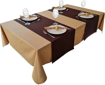 Produktbild von Famanu Tischdecke 100% Baumwolle - Camel 120 x 200 cm
