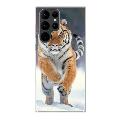 Produktbild von MuchoWow® Handyhülle Schutzhülle Hülle für Samsung Galaxy S22 Ultra Tiger - Landschaft - Schnee - Tiere Silikon Softcase Handy Hülle - Abbildung
