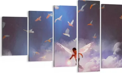 Produktbild von Bild auf Leinwand - Leinwandbild - Fantasie Märchen - 100x60cm - Wand Bild - Wanddeko - Wandbilder - Leinwanddruck - Bilder - Kunstdruck - Wanddekoration - Leinwand bilder - Wandkunst - EG100x60-4102