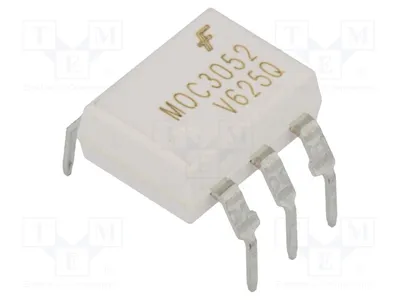 Image de 1 optotriac 4,17 kV, boîtier DIP6, 1 kV/μs, MOC3052TVM. Optotriacs. Canaux : 1. Triac