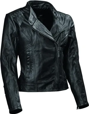 Produktbild von DIFI Rose Damen Motorrad Lederjacke, schwarz, 46