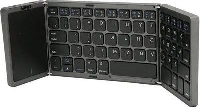 Obrázok produktu pre Skladateľná bezdrôtová klávesnica s touchpadom, 64 klávesov, USB-C, sivá
