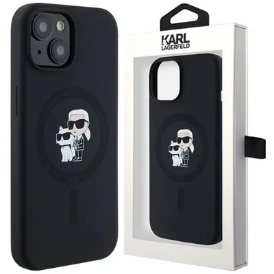 Produktbild von Karl Lagerfeld Silikon Karl & Choupette MagSafe - iPhone 15 Plus / 14 Plus Hülle (Schwarz)