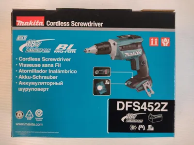 Obrázek produktu pro Makita DFS452Z, Černá, Modrá, Šedá, Opasková spona, 4000 ot/min, Baterie, 18 V, Lithium-ion (Li-ion)