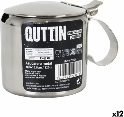 Zdjęcie produktu dla Cukiernica Quttin Quttin 325 ml 8,5 x 12,5 cm metalowa 11 x 7,7 x 8 cm (12 sztuk)