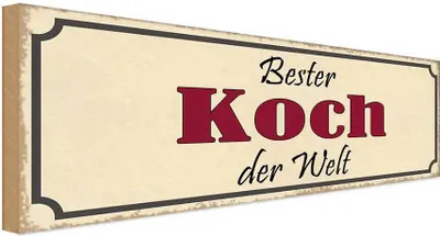 Produktbild von vianmo Holzschild 10x27 cm bester Koch der Welt Beruf Arbeit