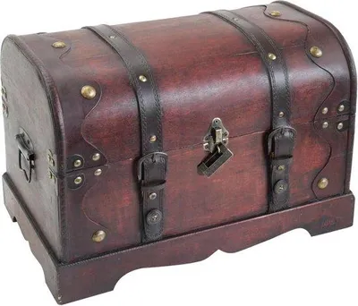 Produktbild von Famanu Holzschatztruhe mit Schloss - 40 x 23 x 27 cm - Kambodscha