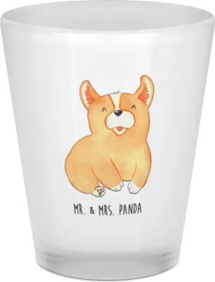 Produktbild von Mr. & Mrs. Panda Shotglas Corgie - Transparent - Geschenk, Spruch, Motivation, Likör Glas, Gläschen, Schnapsglas, Sprüche, Bellen, Stamper, Hundemotiv, Hund, Corgi