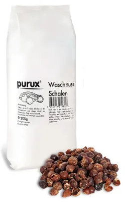 Produktbild von purux Waschnüsse, Waschnussschalen 1kg + 200g Bonus, nachhaltig verpackt