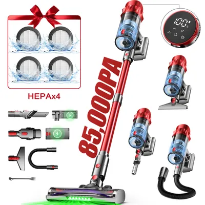 Produktbild von Hiazurm Akku Staubsauger, 85000Pa Staubsauger kabellos mit Touchscreen, HEPAx4, 80Min, Schlauchbürste, Staubsauger, 2L, Anti-Tangle-Staubsauger