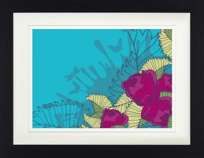 Obrázok produktu pre Kvetiny v rámčeku s elegantným paspartou | Nástenné umenie | V rámčeku - Ružové kvety (30 x 40 cm)