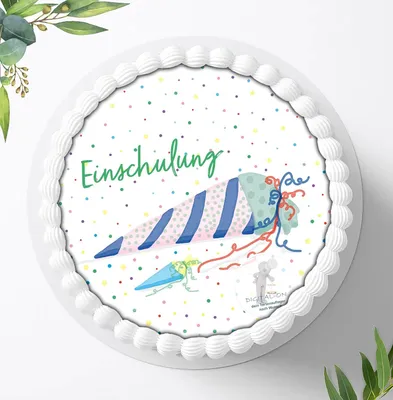 Produktbild von Für die Geburtstags Torte ein Tortenaufleger, Zuckerbild mit dem Motiv: Schulanfang, Essbares Foto für Torten, Fondant, Ø 20cm, 0078c