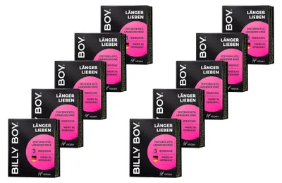 Produktbild von 30 (10 x 3er) Billy Boy Kondome Länger Lieben mit Ring - Standardgröße