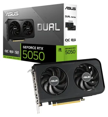 Produktbild von ASUS Dual -RTX5050-O8G, GeForce RTX 5050, 8 GB, GDDR6, 128 Bit, 7680 x 4320 Pixel, PCI Express 5.0