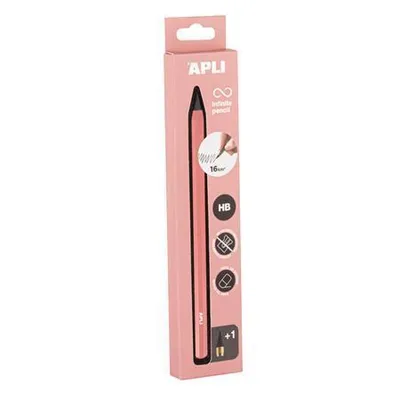 A pink box containing an APLI Infinite Pencil.