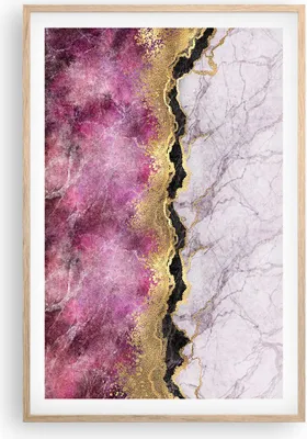 Produktbild von Gerahmtes Poster - Rahmen in heller Eiche - Rosa golden Hintergrund - 61x91,5 cm - Wand Bild - Wanddeko - Wandbilder - Kunstposter - Wandposter - Bilderrahmen - Bilder - Kunstdruck - P2NPA61x91-5038