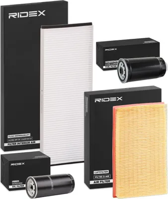 Produktbild von RIDEX Filterset Inspektionspaket Filtersatz für AUDI 80 Limousine (8C2, B4) Cabriolet (8G7, B4) 80 Avant (8C5, B4)
