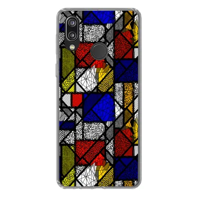 Produktbild von MuchoWow® Handyhülle Schutzhülle Hülle für Huawei P20 Lite (2020) Mondrian - Glasmalerei - Alte Meister - Kunstwerk - Abstrakt - Malerei Silikon Softcase Handy Hülle - Kartenhalter