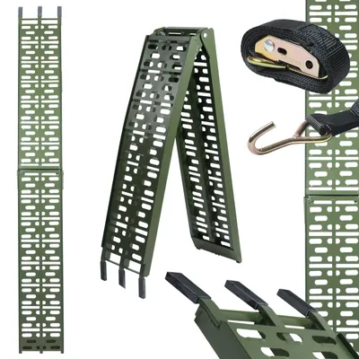 Produktbild von TRUTZHOLM 1 x Auffahrrampe klappbar 228 cm Traglast 340 kg Alu oliv gelocht Motorradrampe Mofarampe