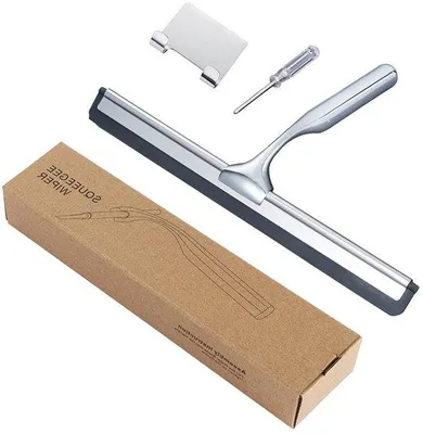 Immagine prodotto di Pratico tergivetro da bagno in acciaio inossidabile da 25,8 cm con gancio adesivo