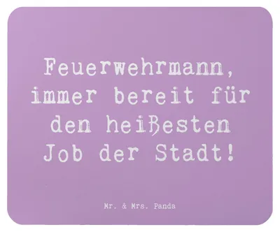 Produktbild von Mr. & Mrs. Panda Mauspad Spruch Feuerwehrmann Held - Lavendeltraum - Geschenk, laptop mousepad, Berufe, Mouse Pad, Anerkennung, mousematte, Berufsliebe, computermatte