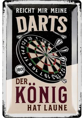 Produktbild von LANOLU Retro Blechschild Dart, Bar, Kneipen und Partykeller Dekoration, Irish Pub Deko Geschenk Männer, Darts Metallschild VIP LOUNGE
