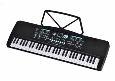 Obrázek produktu pro Elektronické klávesy s 61 klávesami, 16 tónů, 10 rytmů, 8 zvukových efektů, dva reproduktory, funkce nahrávání, vstup pro mikrofon, LED displej – pro děti, dospělé i začátečníky