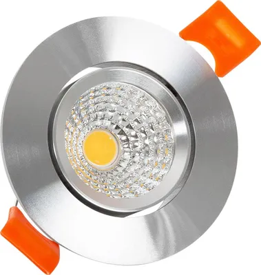 Produktbild von LED Downlight Einbaustrahler 5W Rund COB CRI90 Ausschnitt Ø 55 mm Silber No Flicker 2700K Warmweiß