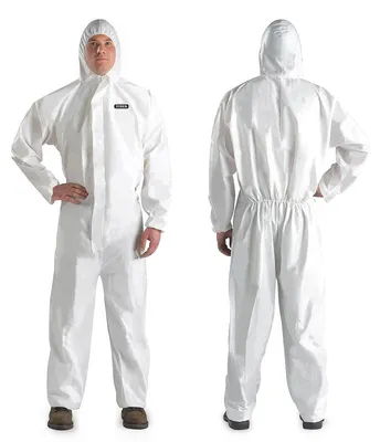 Image de Combinaison de protection jetable - Combinaison de peinture - Blanc - Taille L - Pour peinture et travaux poussiéreux
