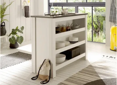 Produktbild von Küchentheke Sherwood Regal Küche Pinie weiß 130 cm