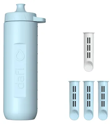 Zdjęcie produktu dla Dafi Sportowy Bidon na Wodę RUSH 1,0 Dove Blue z 4 Filtrami