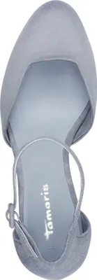 Produktbild von Tamaris Damen Pumps Fesselriemen Blockabsatz samtige Haptik 1-24412-41, Größe:38 EU, Farbe:Grau