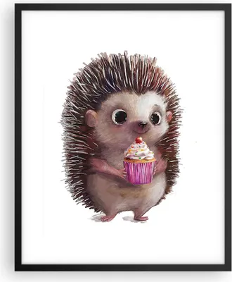 Produktbild von Gerahmtes Poster - Schwarzer Rahmen - Igel Cupcake Kinder - 40x50 cm - Wand Bild - Wanddeko - Wandbilder - Kunstposter - Wandposter - Bilderrahmen - Bilder - Kunstdruck - P2BPA40x50-4769