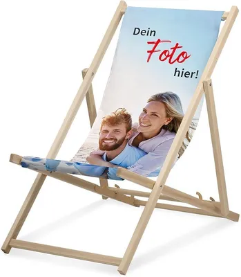 Imagen del producto de Silla reclinable personalizable, plegable, de madera de haya, con capacidad de hasta 95 kg