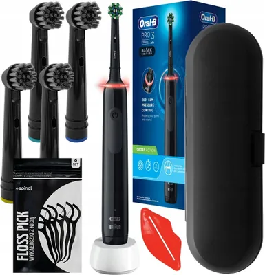 Immagine prodotto di Spazzolino Elettrico Oral-B Pro 3 3000 Cross Nero + 4 Testine