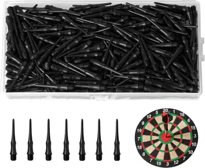 Produktbild von Dartspitzen aus Kunststoff, 300 Stück, 2BA Gewinde, weich, mit Aufbewahrungsbox, für Darts
