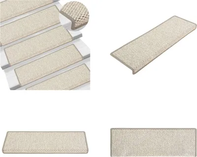 Obrázok produktu pre vidaXL Samolepiace rohože na schody Sisalový vzhľad 15 ks 65x21x4cm béžová - Rohože na schody - Koberce na schody - Koberce na schody