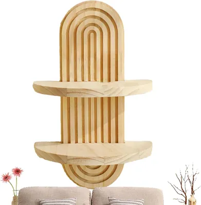 Immagine prodotto di Mensole a parete in legno, 35x21,5 cm - Scaffale sospeso in legno massello - Ripiano a parete, libreria - Scaffale decorativo per soggiorno e camera da letto - Legno - Doppio